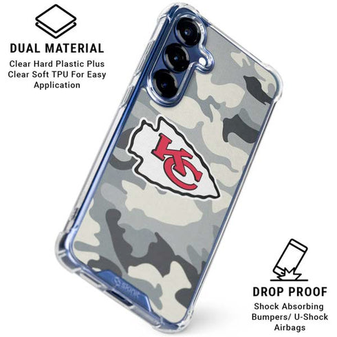 NFL Kansas City Chiefs Camo Galaxy S25 Clear Case